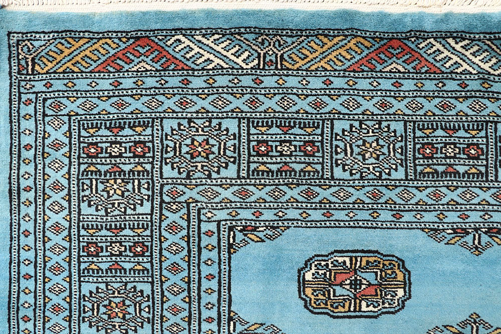 Light Sky Blue Bokhara 6' 7 x 6' 10 - No. 60868 - ALRUG Rug Store