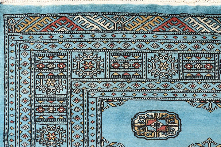 Light Sky Blue Bokhara 6' 7 x 6' 10 - No. 60868 - ALRUG Rug Store