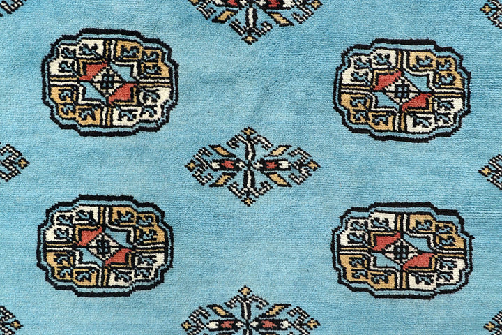 Light Sky Blue Bokhara 6' 7 x 6' 10 - No. 60868 - ALRUG Rug Store