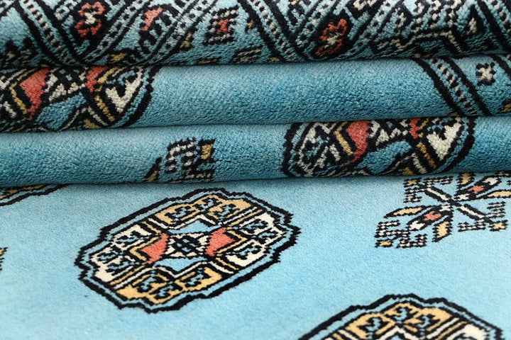 Light Sky Blue Bokhara 6' 7 x 6' 10 - No. 60868 - ALRUG Rug Store