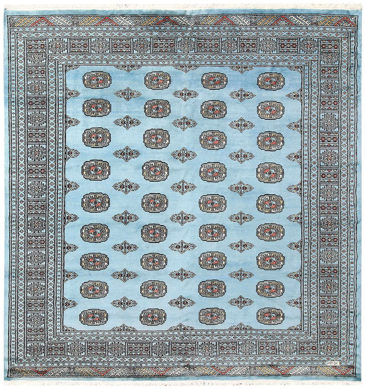 Light Sky Blue Bokhara 6' 7 x 6' 10 - No. 60868 - ALRUG Rug Store