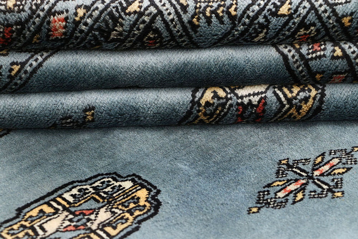 Light Slate Grey Bokhara 4' x 6' 3 - No. 60880 - ALRUG Rug Store