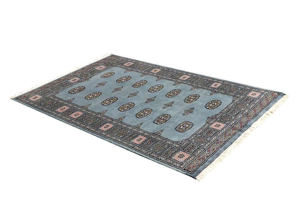 Light Slate Grey Bokhara 4' x 6' 3 - No. 60880 - ALRUG Rug Store