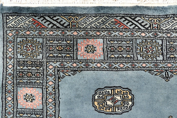 Light Slate Grey Bokhara 4' x 6' 2 - No. 60882 - ALRUG Rug Store