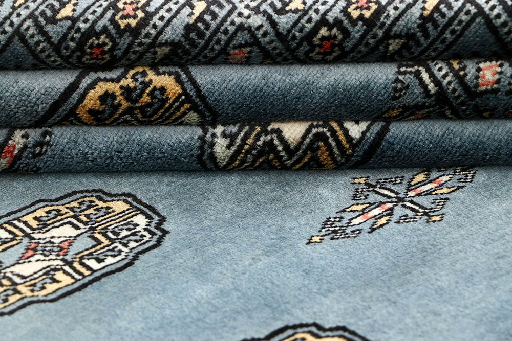 Light Slate Grey Bokhara 4' x 6' 2 - No. 60882 - ALRUG Rug Store