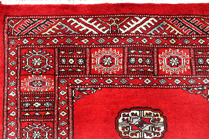 Red Bokhara 4' 1 x 5' 11 - No. 60975 - ALRUG Rug Store