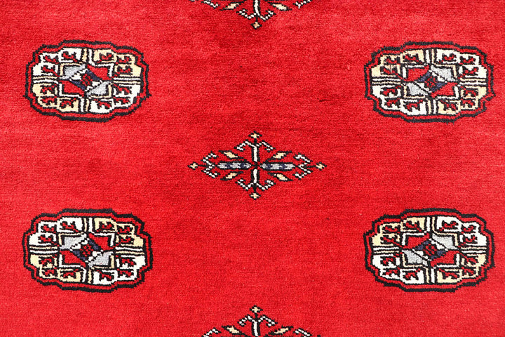 Red Bokhara 4' 1 x 5' 11 - No. 60975 - ALRUG Rug Store