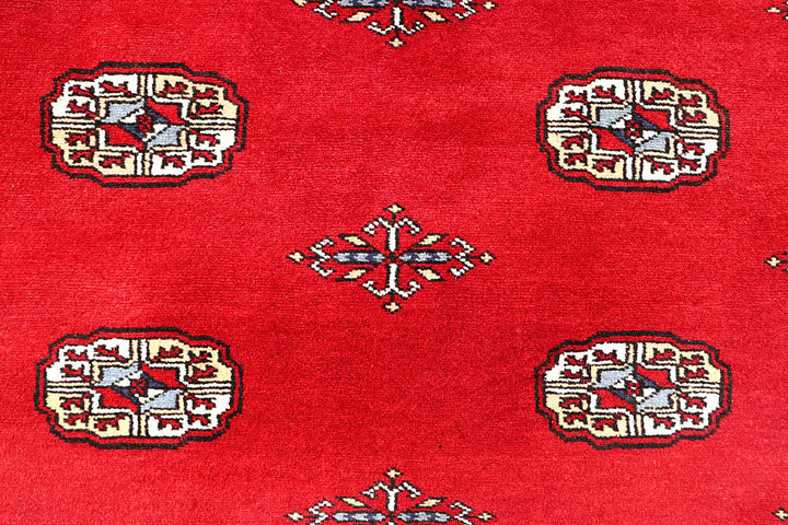 Red Bokhara 4' 2 x 6' 2 - No. 60977 - ALRUG Rug Store
