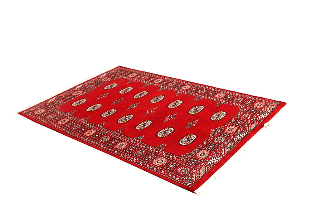 Red Bokhara 4' 2 x 6' 2 - No. 60977 - ALRUG Rug Store