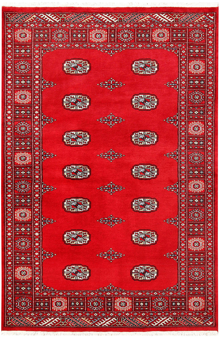 Red Bokhara 4' 2 x 6' 2 - No. 60977 - ALRUG Rug Store