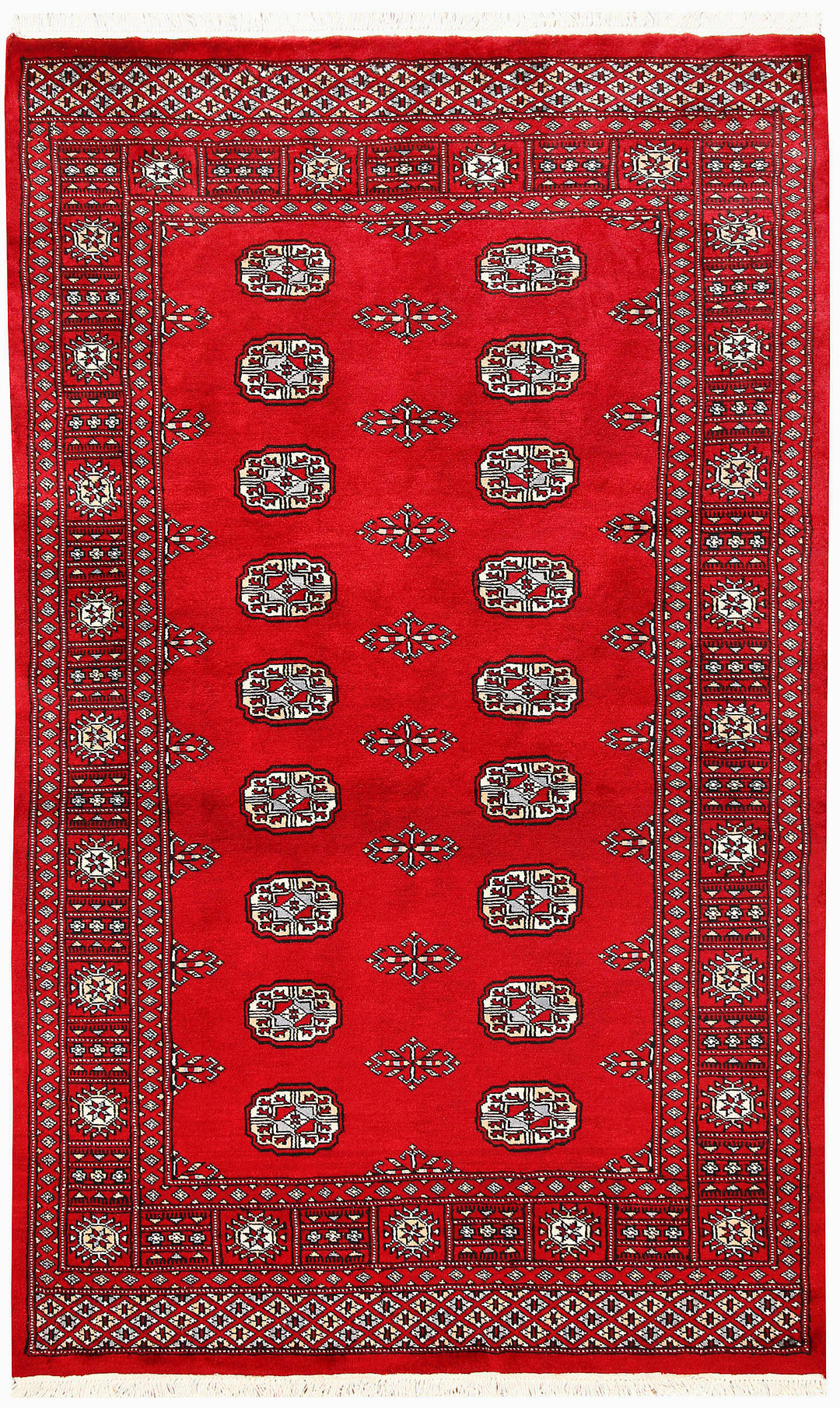 Pakistani Bokhara Rug 3'11" x 6'5" Hand-Knotted