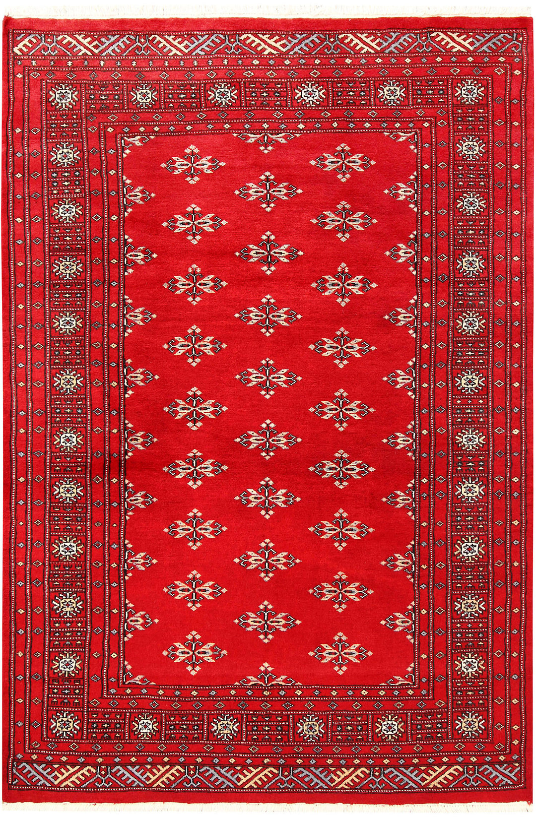 Red Pakistani Butterfly Rug 4' 2 x 6' 2 Hand-Knotted
