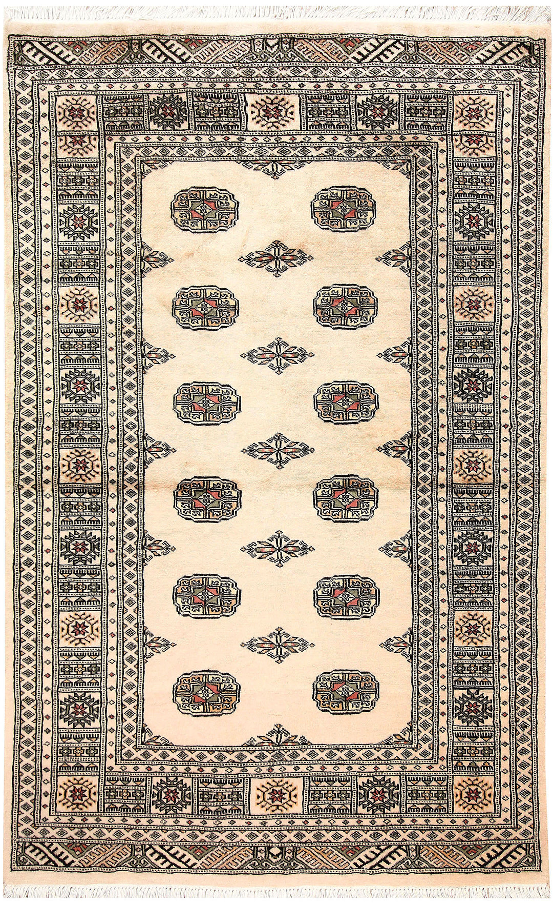 Bisque Bokhara 4' 1 x 6' 6 - No. 61028 - ALRUG Rug Store