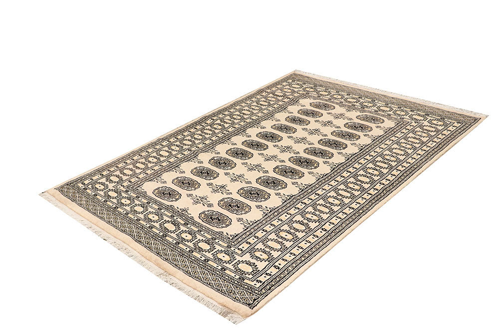 Bisque Bokhara 4' 1 x 5' 11 - No. 61031 - ALRUG Rug Store