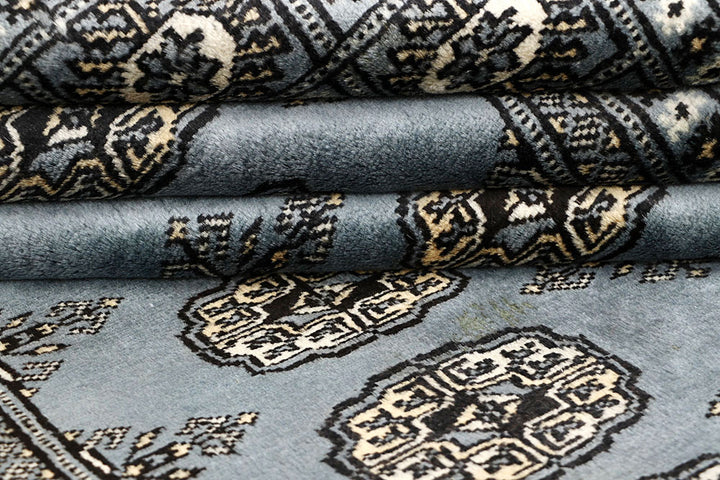 Light Slate Grey Bokhara 4' 1 x 6' - No. 61045 - ALRUG Rug Store