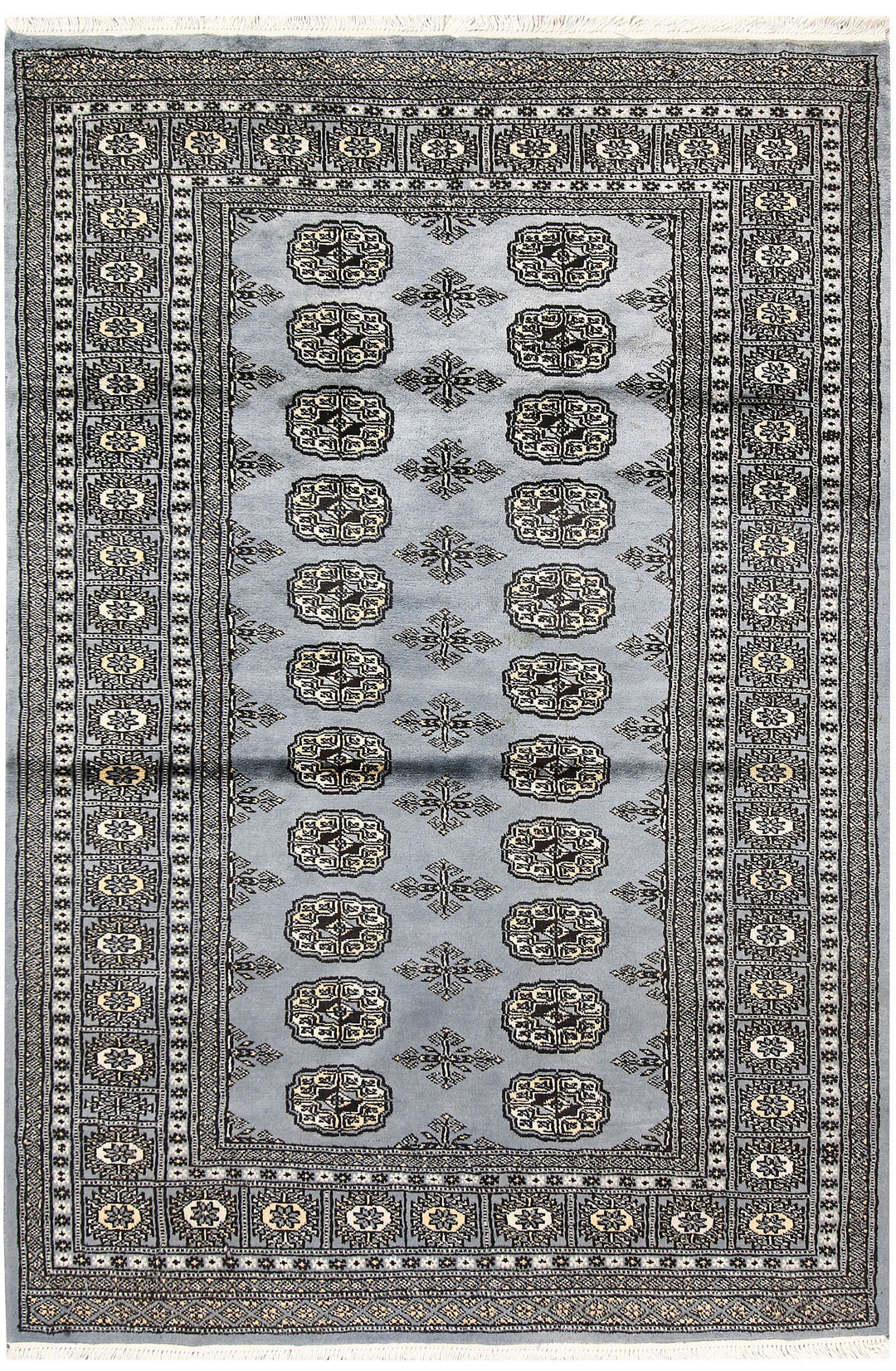 Light Slate Grey Bokhara 4' 1 x 6' - No. 61045 - ALRUG Rug Store