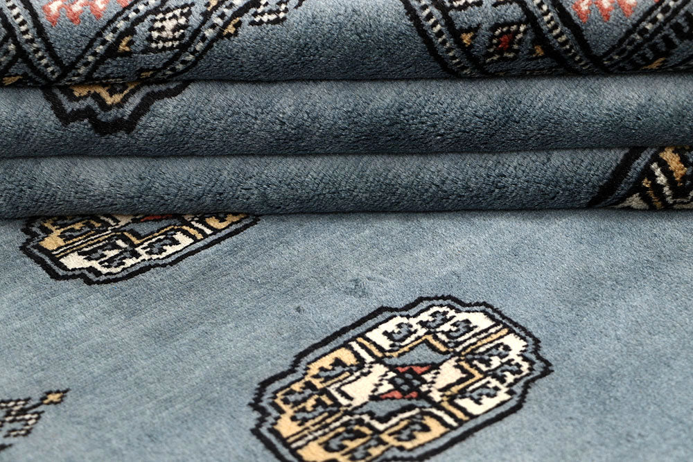 Light Slate Grey Bokhara 4' 2 x 6' 3 - No. 61052 - ALRUG Rug Store