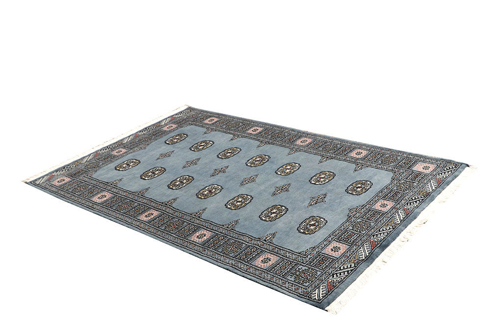 Light Slate Grey Bokhara 4' 2 x 6' 3 - No. 61052 - ALRUG Rug Store