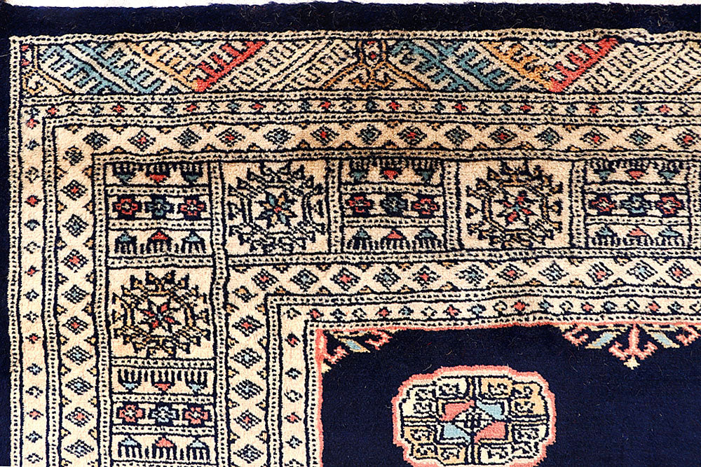 Midnight Blue Bokhara 4' 2 x 7' - No. 61085 - ALRUG Rug Store