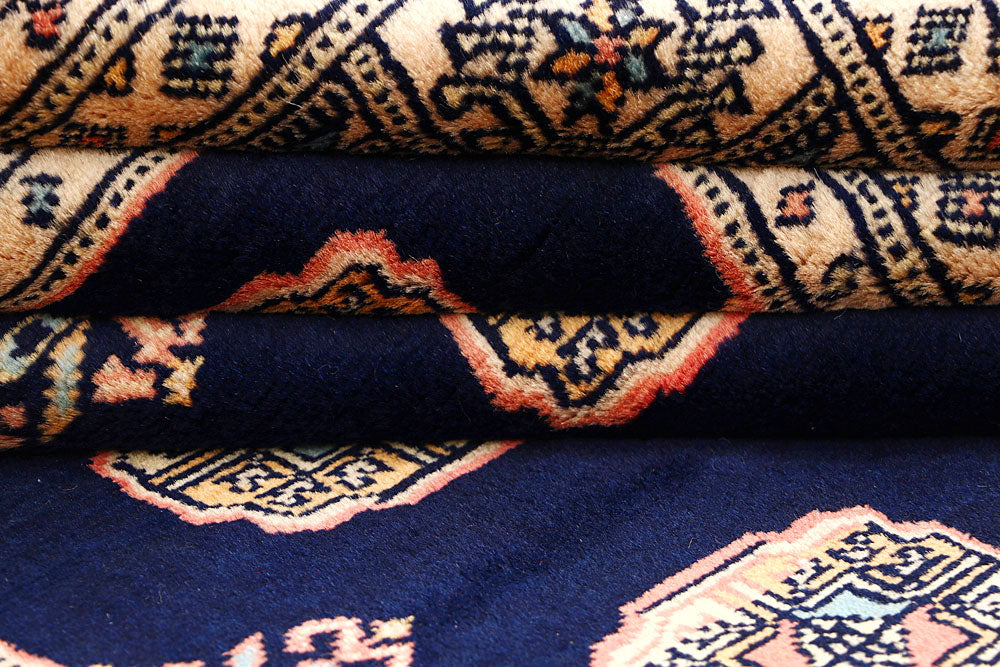 Midnight Blue Bokhara 4' 2 x 7' - No. 61085 - ALRUG Rug Store
