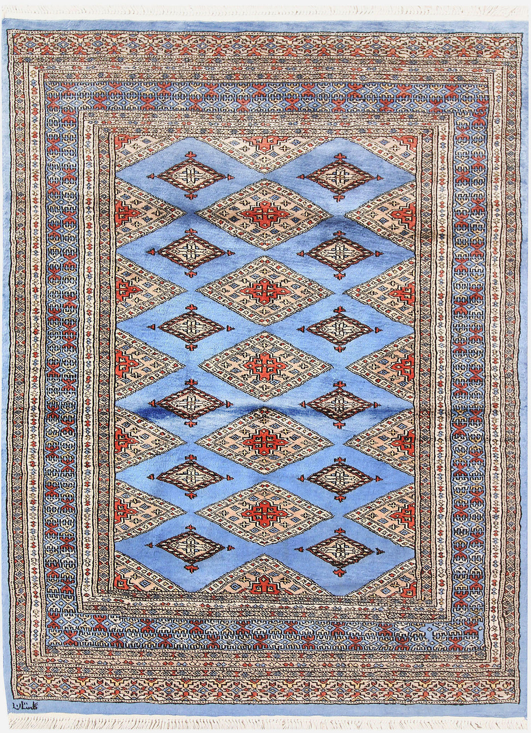 Light Sky Blue Jaldar 4' x 5' 3 - No. 61087 - ALRUG Rug Store