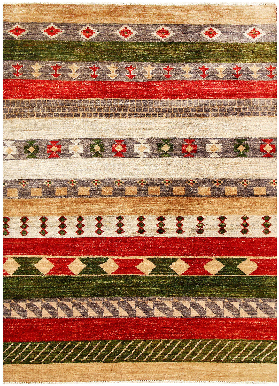 Multi Colored Gabbeh 4' 7 x 6' 4 - No. 61118 - ALRUG Rug Store