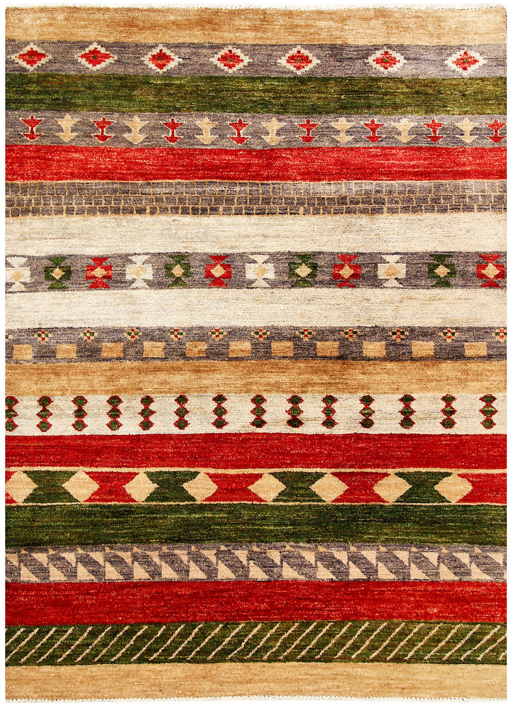 Multi Colored Gabbeh 4' 7 x 6' 4 - No. 61118 - ALRUG Rug Store