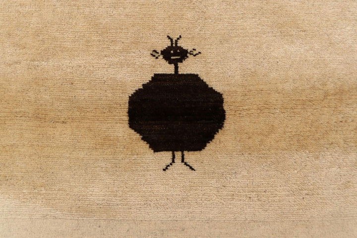 Blanched Almond Gabbeh 4' x 6' - No. 61119 - ALRUG Rug Store