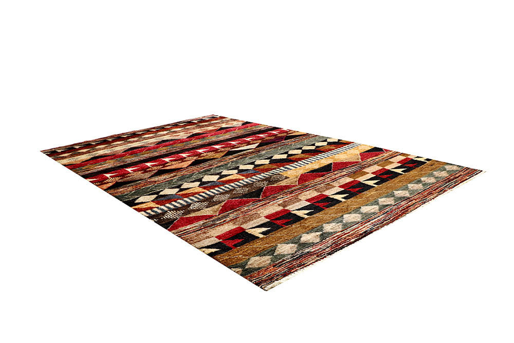 Multi Colored Gabbeh 4' x 6' 4 - No. 61121 - ALRUG Rug Store