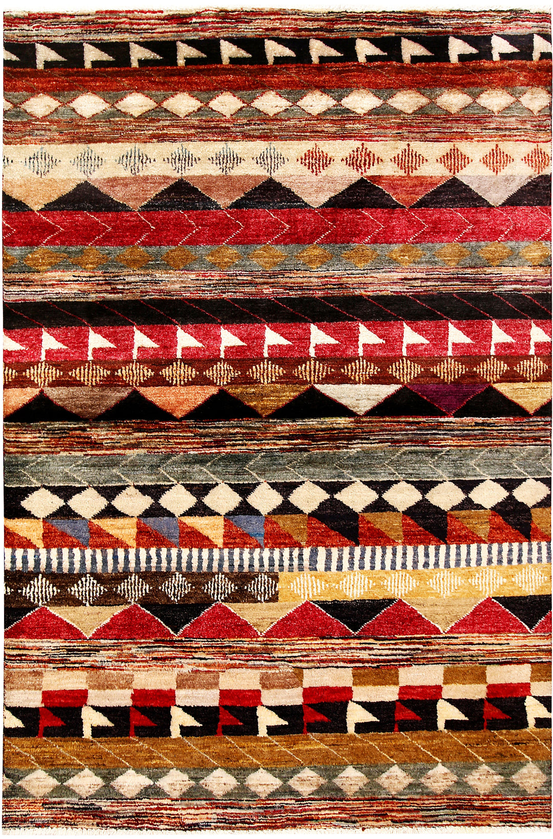Multi Colored Gabbeh 4' x 6' 4 - No. 61121 - ALRUG Rug Store