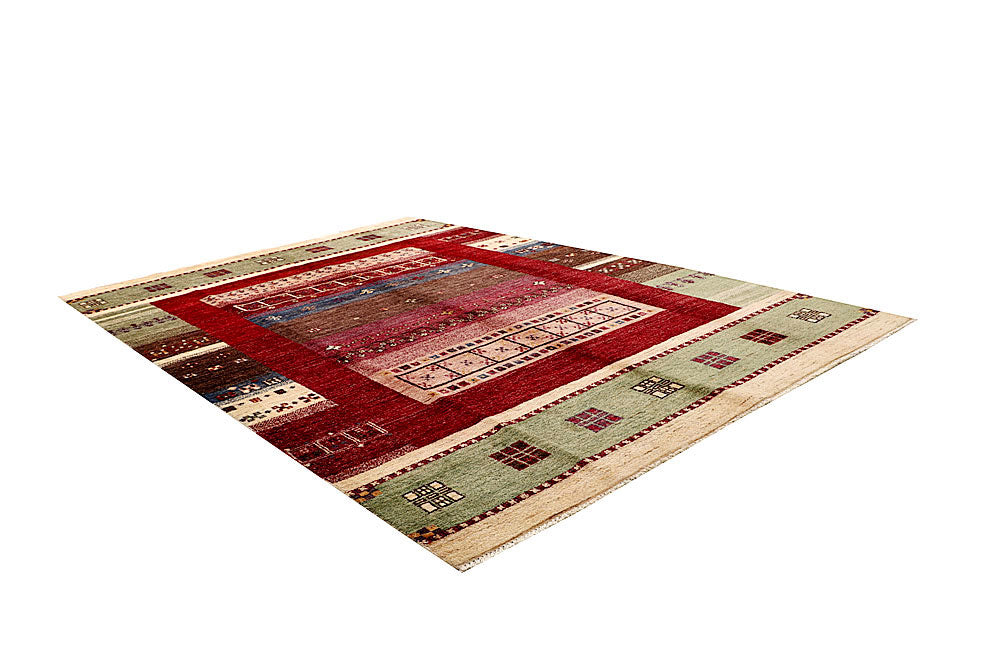Multi Colored Gabbeh 6' 7 x 9' 6 - No. 61137 - ALRUG Rug Store