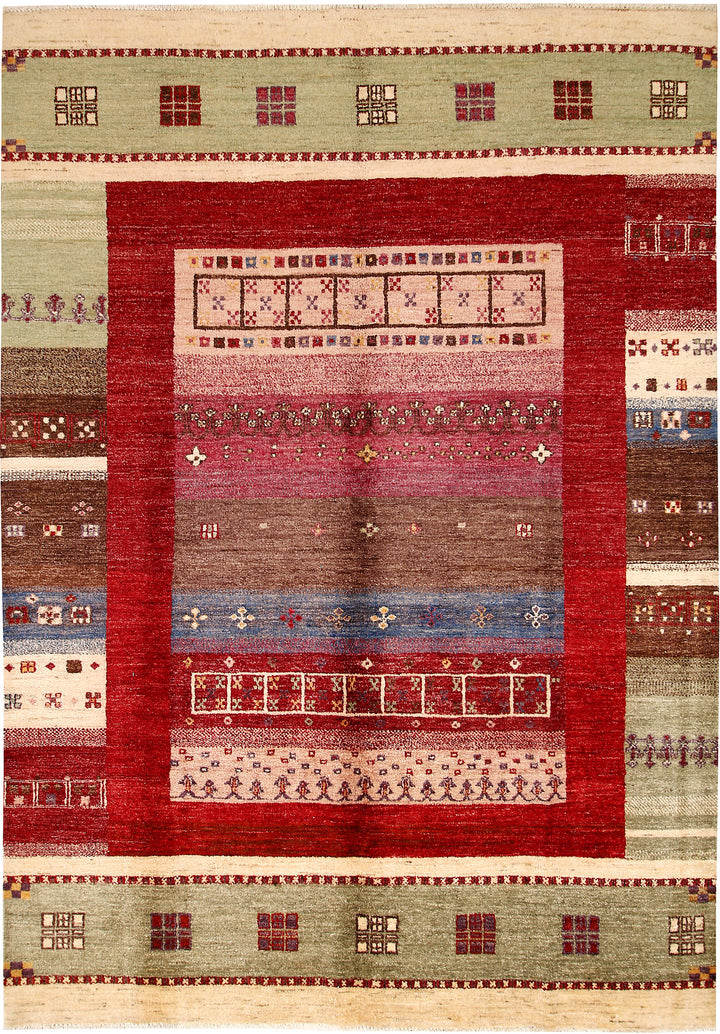 Multi Colored Gabbeh 6' 7 x 9' 6 - No. 61137 - ALRUG Rug Store