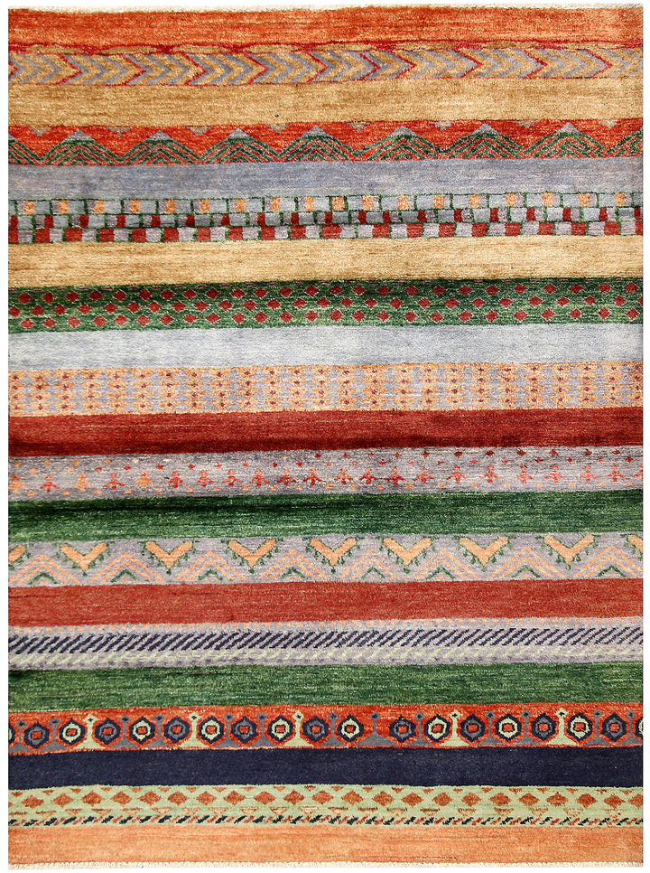 Multi Colored Gabbeh 4' 8 x 6' 5 - No. 61163 - ALRUG Rug Store