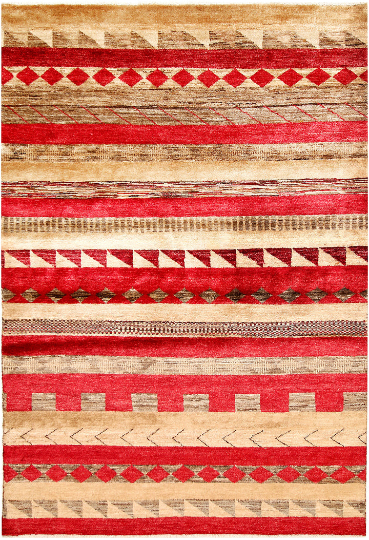 Multi Colored Gabbeh 4' 6 x 6' 8 - No. 61166 - ALRUG Rug Store