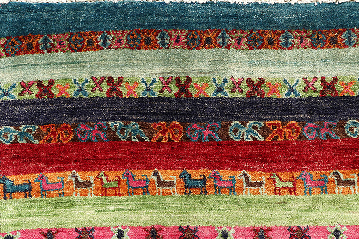 Multi Colored Gabbeh 5' 9 x 8' 6 - No. 61185 - ALRUG Rug Store