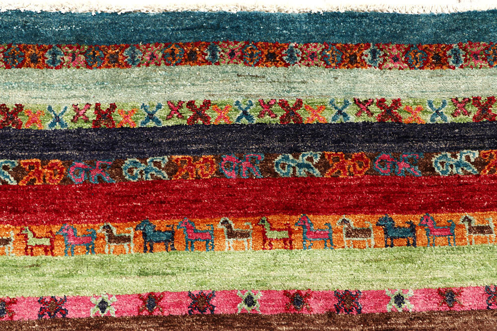 Multi Colored Gabbeh 5' 9 x 8' 6 - No. 61185 - ALRUG Rug Store