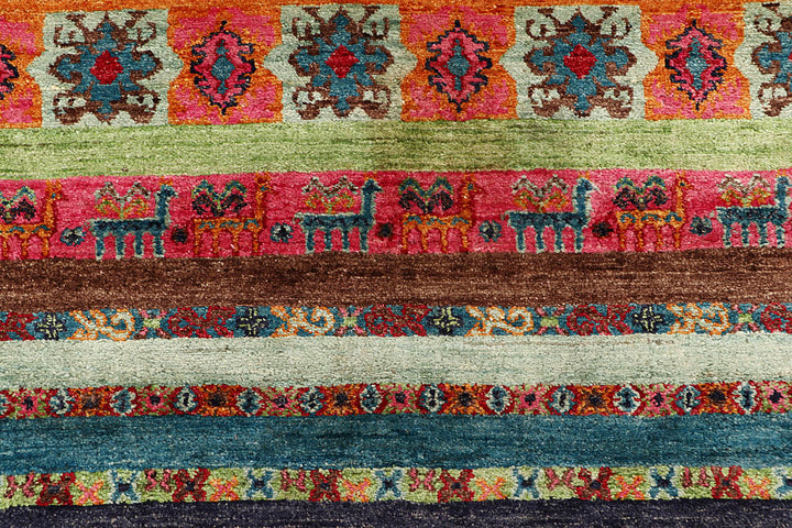 Multi Colored Gabbeh 5' 9 x 8' 6 - No. 61185 - ALRUG Rug Store