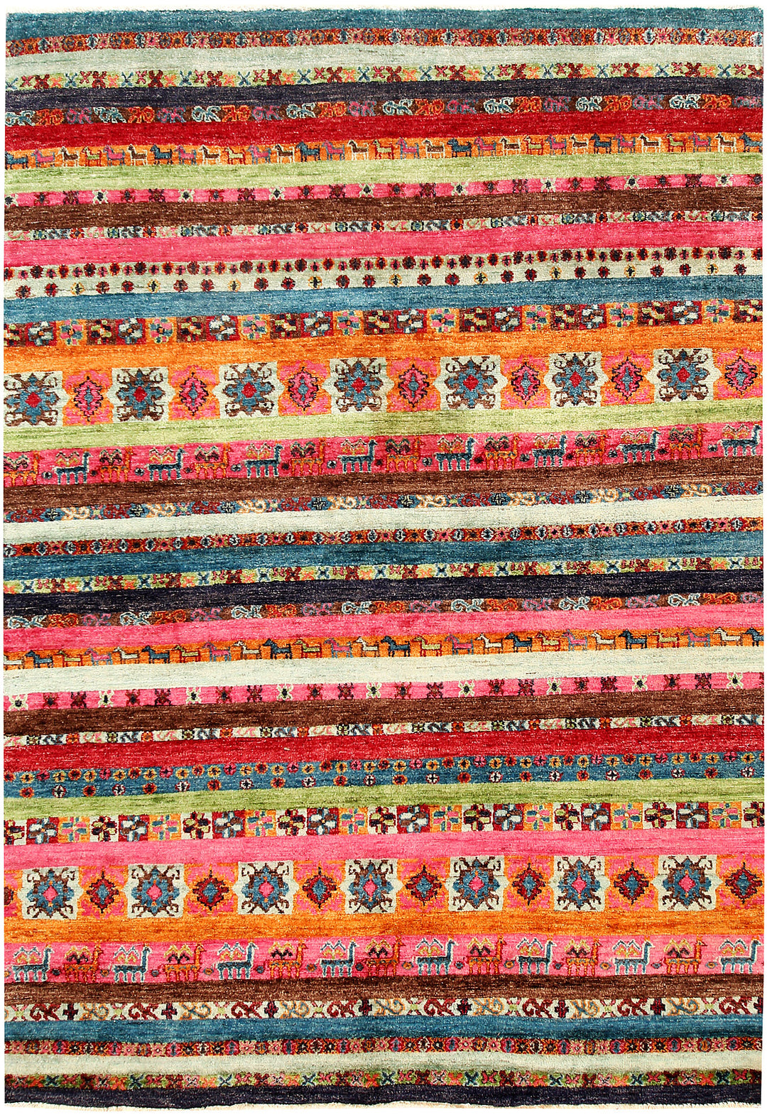 Multi Colored Gabbeh 5' 9 x 8' 6 - No. 61185 - ALRUG Rug Store