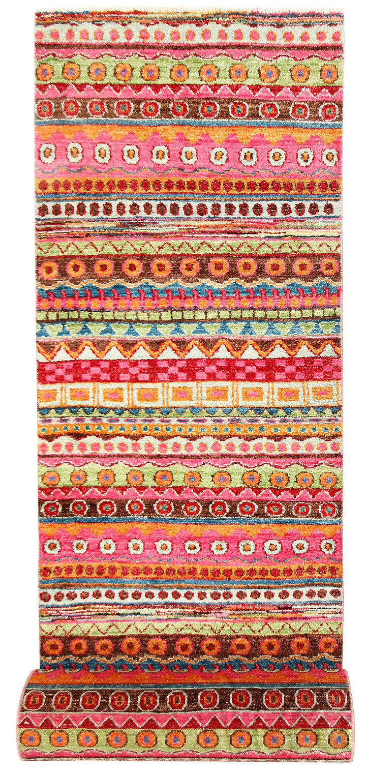 Multi Colored Gabbeh 2' 7 x 16' 9 - No. 61191 - ALRUG Rug Store