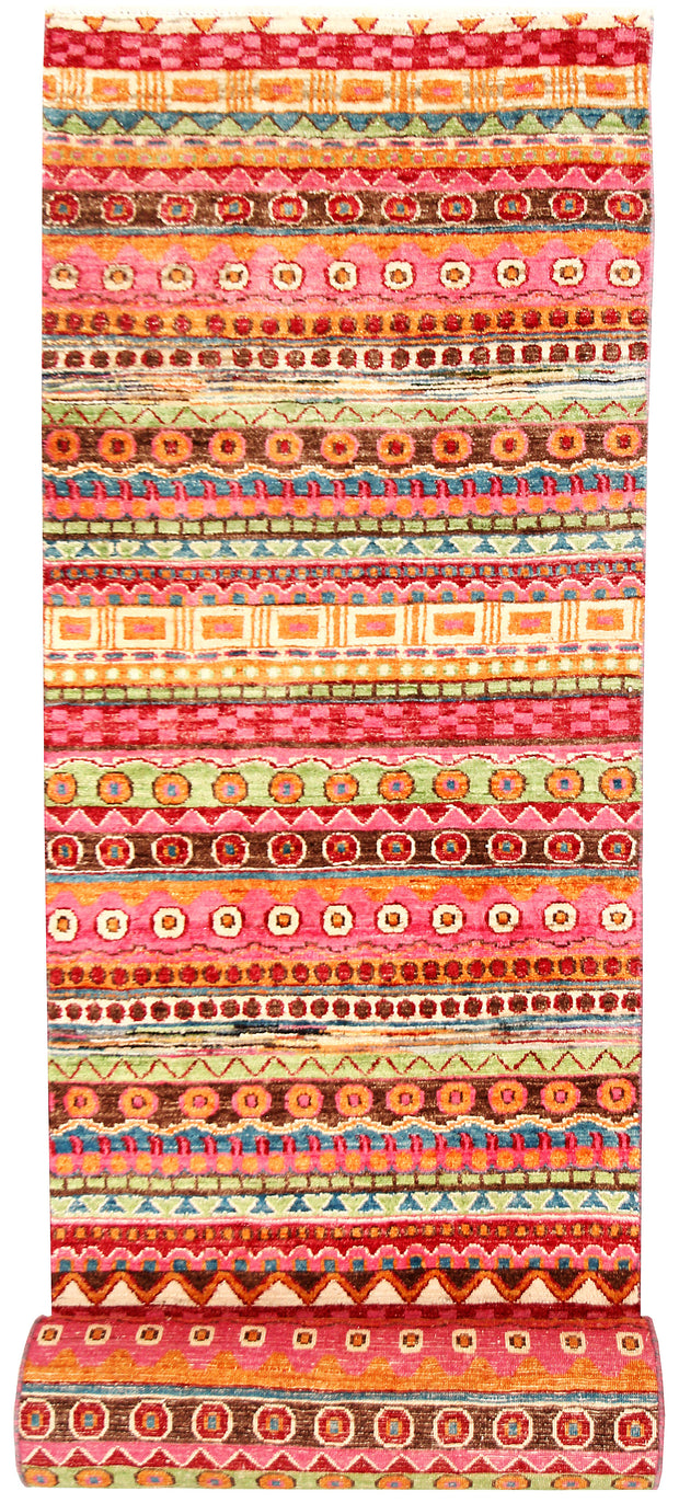 Multi Colored Gabbeh 2' 7 x 15' 9 - No. 61192 - ALRUG Rug Store