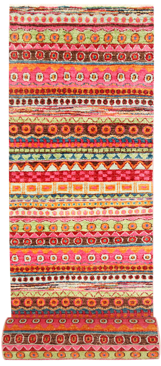Multi Colored Gabbeh 2' 7 x 16' 7 - No. 61193 - ALRUG Rug Store