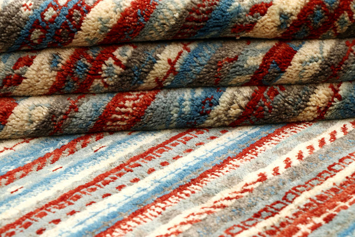 Multi Colored Gabbeh 5' 2 x 6' 10 - No. 61215 - ALRUG Rug Store