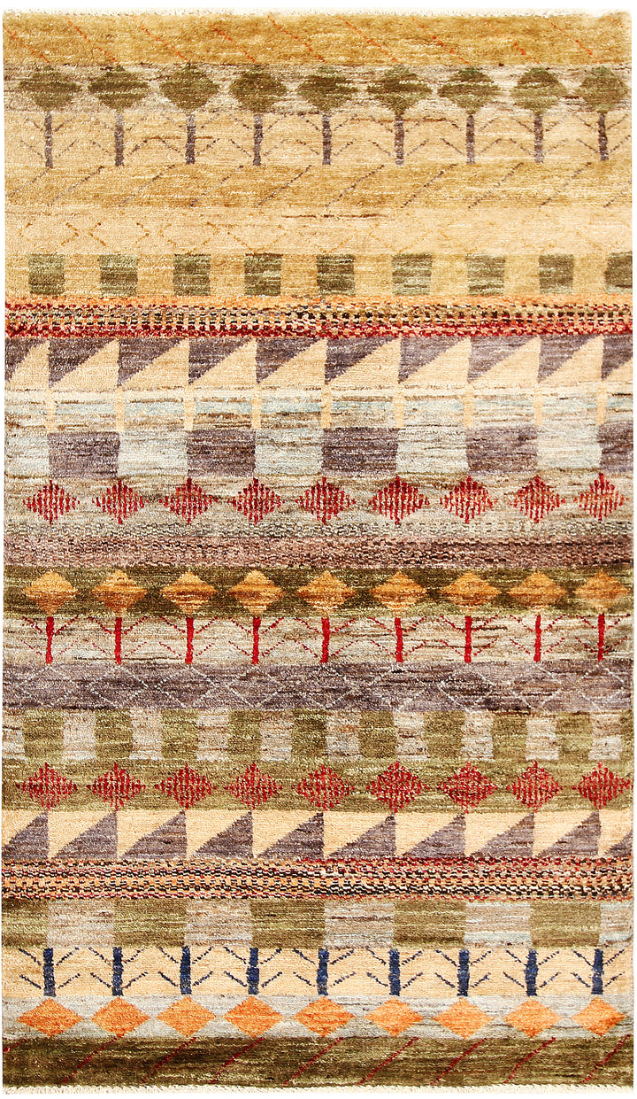 Multi Colored Gabbeh 3' 1 x 5' 4 - No. 61231 - ALRUG Rug Store