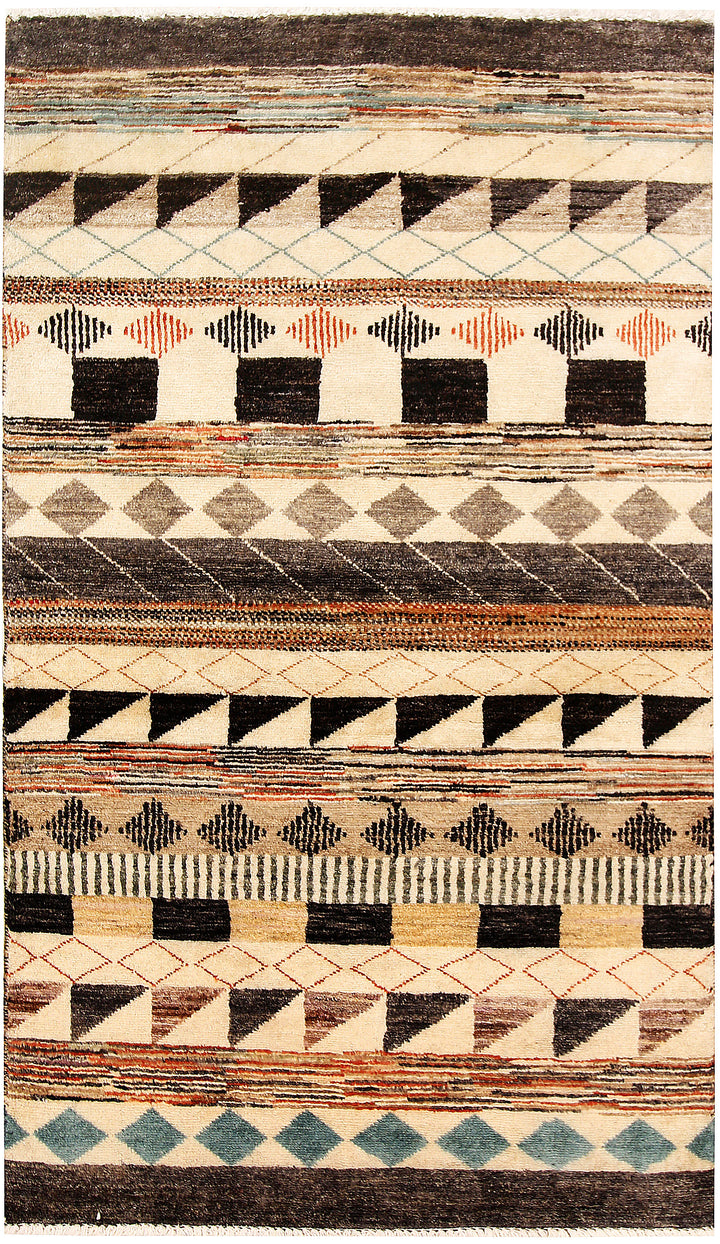 Multi Colored Gabbeh 3' x 5' 2 - No. 61234 - ALRUG Rug Store