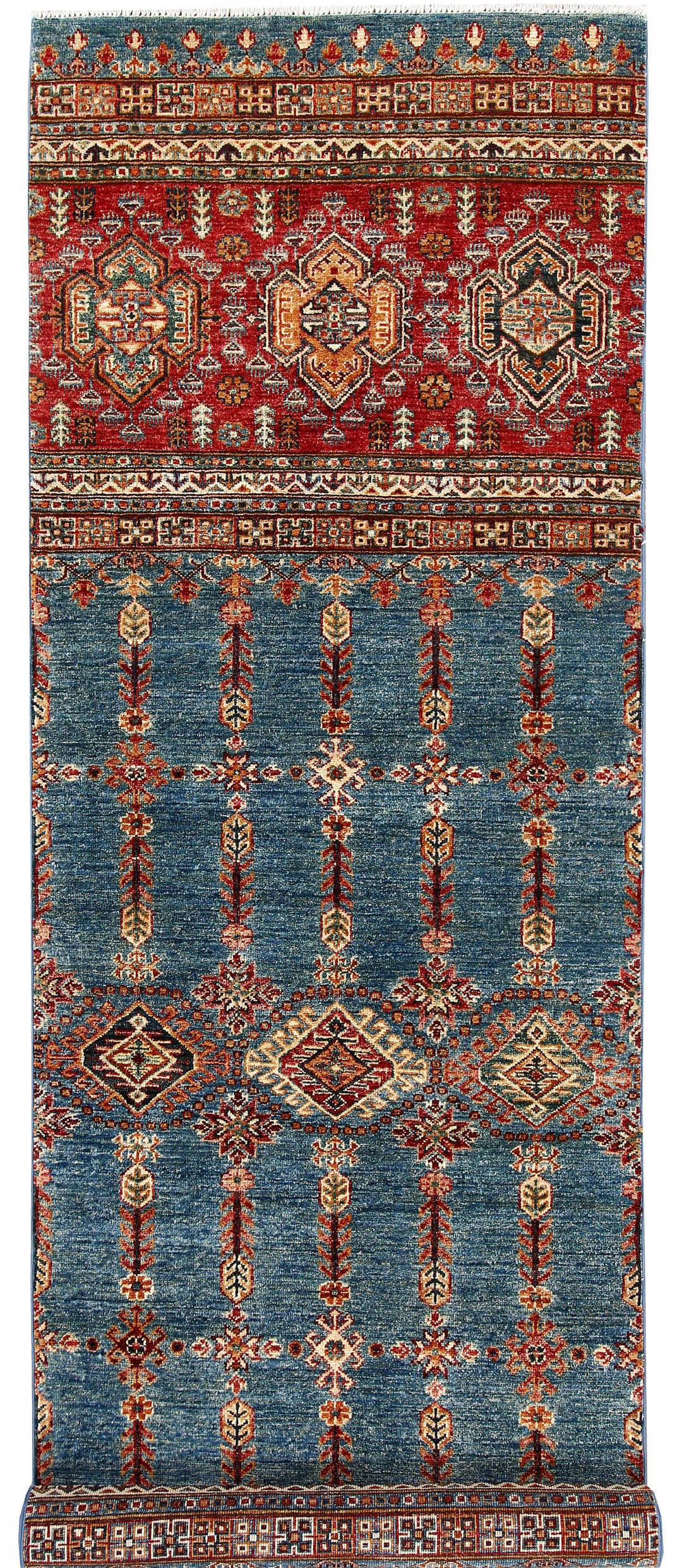 Multi Colored Kazak 2' 9 x 9' 7 - No. 61245 - ALRUG Rug Store