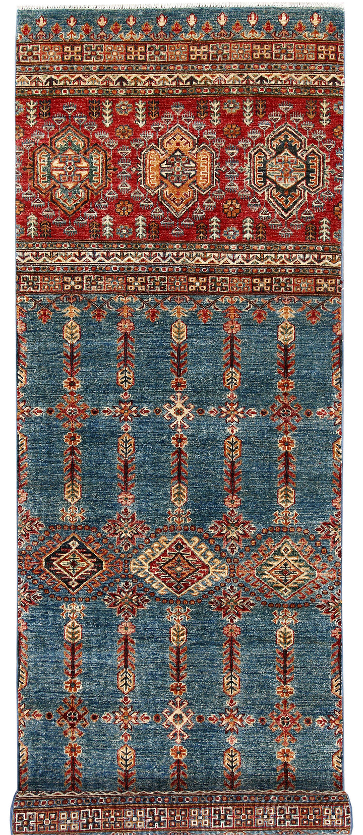 Multi Colored Kazak 2' 9 x 9' 7 - No. 61245 - ALRUG Rug Store