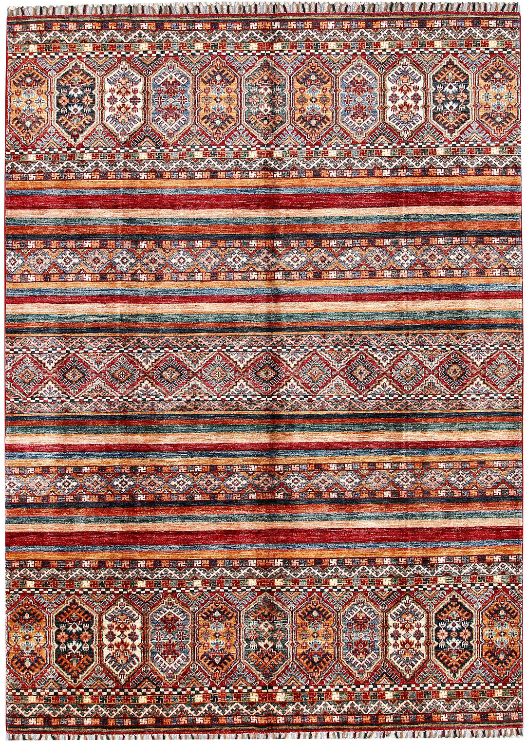 Multi Colored Kazak 5' 7 x 7' 9 - No. 61250 - ALRUG Rug Store
