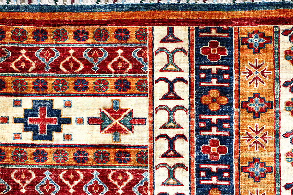 Multi Colored Kazak 5' 7 x 8' 5 - No. 61258 - ALRUG Rug Store