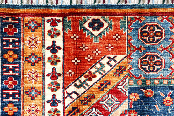 Multi Colored Kazak 5' 7 x 8' 5 - No. 61258 - ALRUG Rug Store