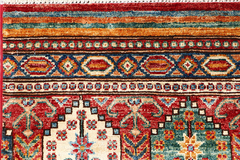 Multi Colored Kazak 2' 6 x 10' 3 - No. 61270 - ALRUG Rug Store